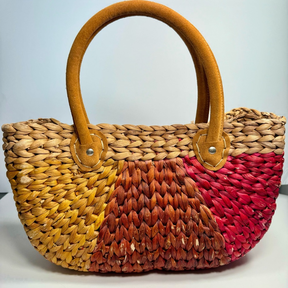 Pre-Owned Vinatge Rectangular Harvest Basket Bag … - image 4
